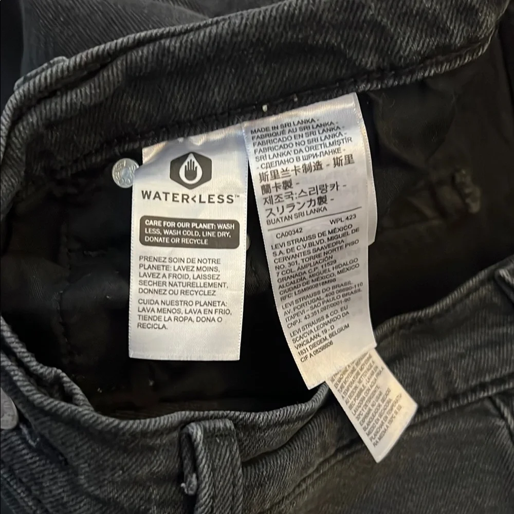 Levi’s Ribcage Straight Ankle Black Denim Size 30 - Picture 5 of 6